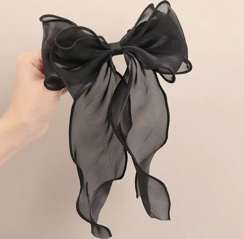 Aesthetic Oversized Bow Hair Clip – Soft Girl Ribbon Clip