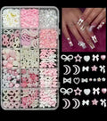 Aesthetic Nail Charm Kit – Coquette Bow & Pearl Nail Decorations